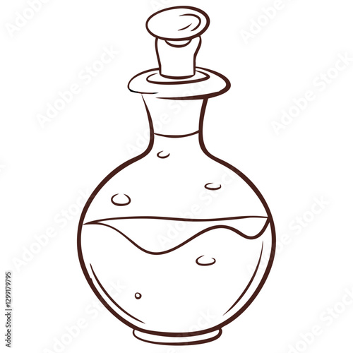 Decorative Glass Potion Bottle Vector Illustration for Design and Branding Projects