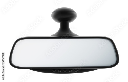 Rear view mirror on transparent background