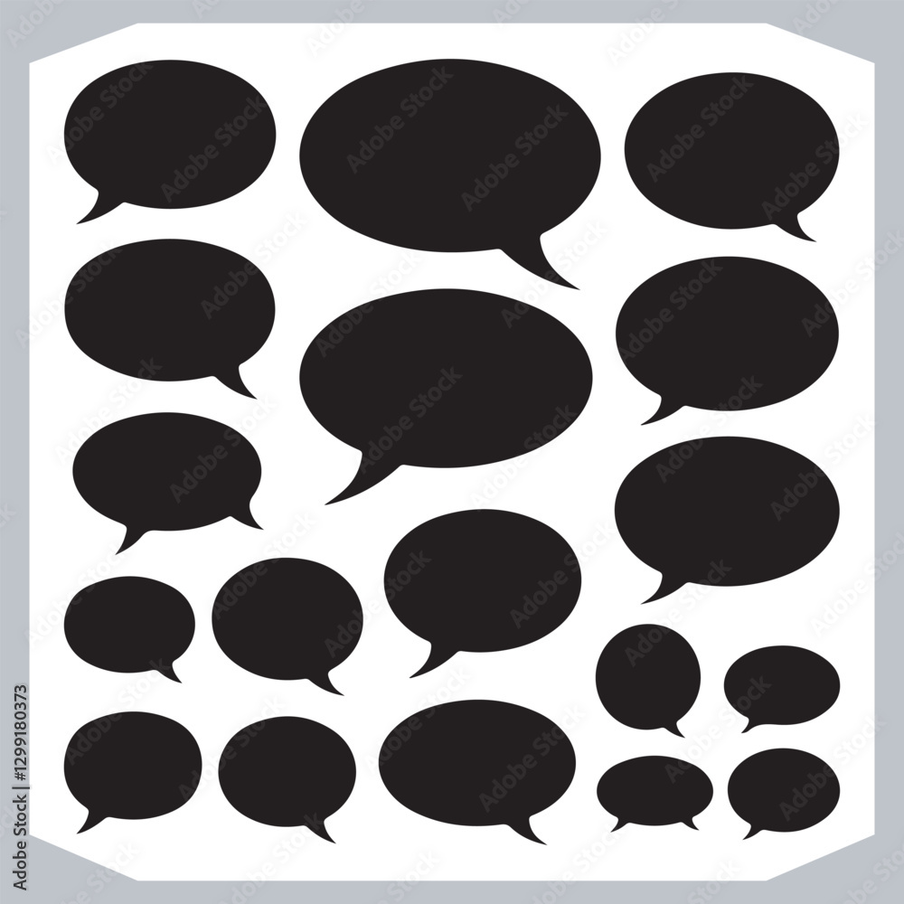 Hand Drawn Speech Bubble Collection Creative Outline Doodle Pack