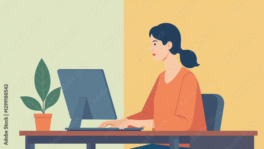 custom made wallpaper toronto digitalWorking online as a business owner while sitting at their desk.