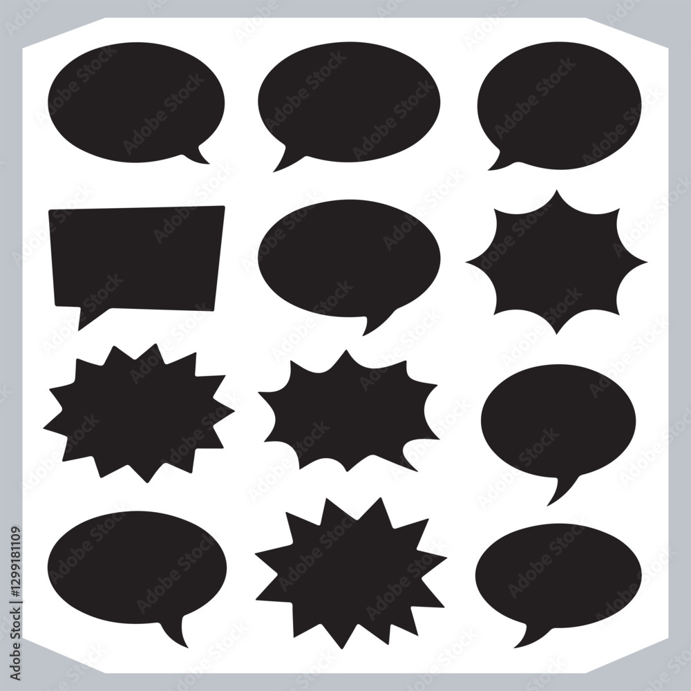 Hand Drawn Speech Bubble Collection Creative Outline Doodle Pack