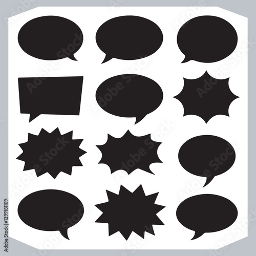Obraz na płótnie Hand Drawn Speech Bubble Collection Creative Outline Doodle Pack w salonie
