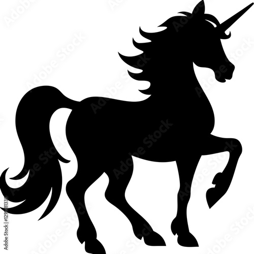 Magical Unicorn Silhouette Vector Illustration for Fantasy and Creativity Designs