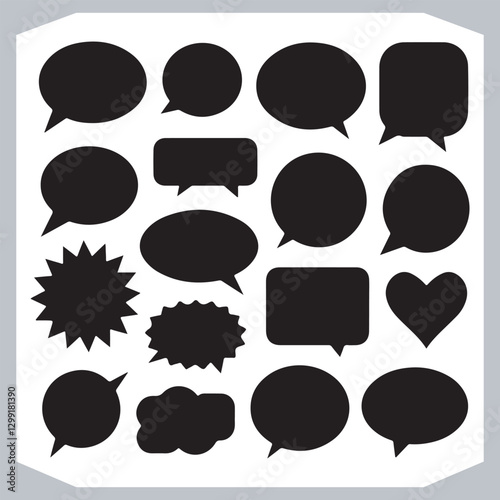 Obraz na płótnie Hand Drawn Speech Bubble Collection Creative Outline Doodle Pack w salonie