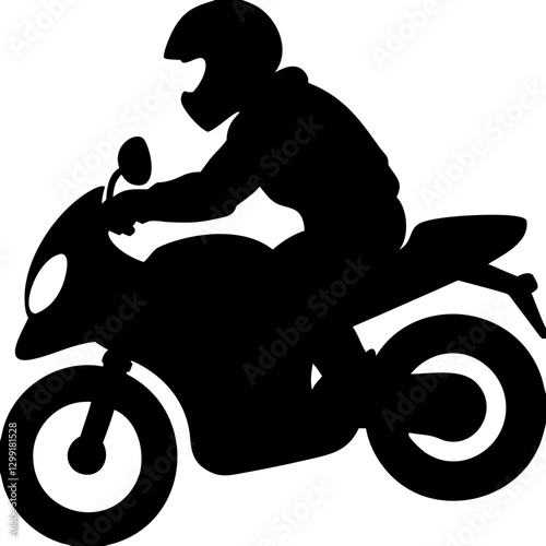 Motorcycle Rider Silhouette Vector Art for Racing and Adventure Themes