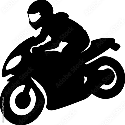 Motorcycle Racer Silhouette Vector for Speed and Adventure Designs