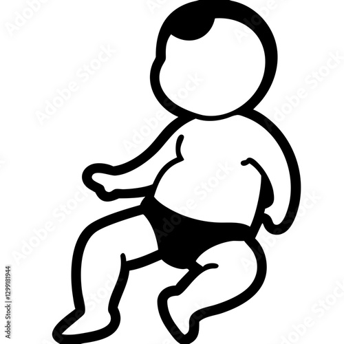 Minimalist Baby Outline Vector Illustration for Childcare and Parenting Design