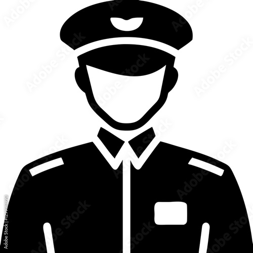 Police Officer Silhouette Vector for Security and Law Enforcement Design