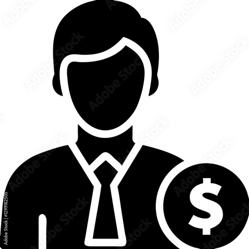 Businessperson Silhouette with Dollar Sign Vector for Finance and Investment Concepts