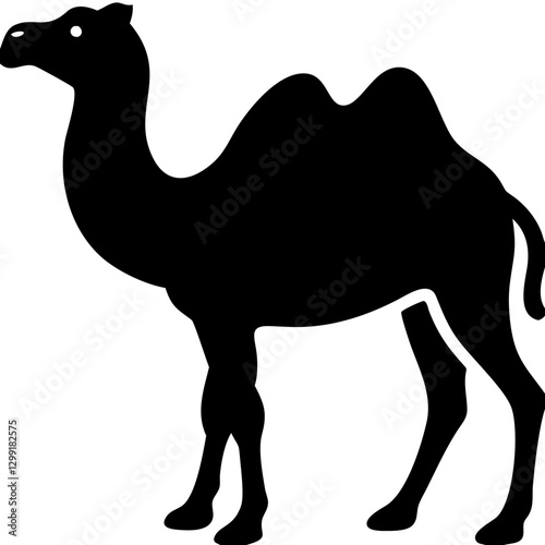 Silhouette of Camel Desert Animal Black Vector Illustration