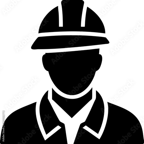 Construction Worker Safety Helmet Industrial Labor Vector Illustration
