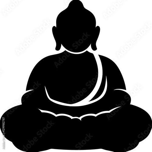 Meditation Buddha Silhouette Vector Art Spiritual Peaceful Illustration
