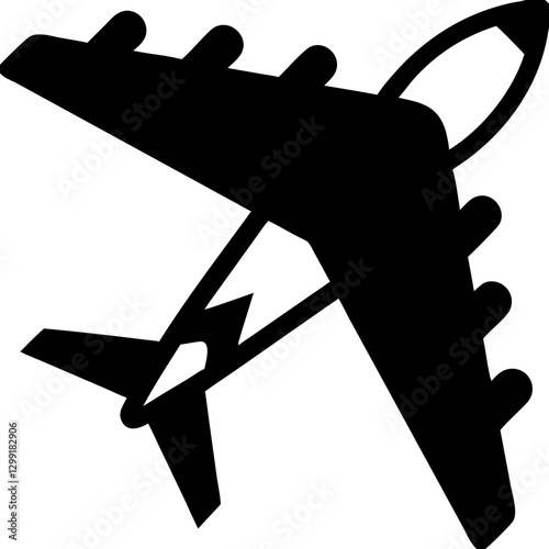 Black Airplane Silhouette Vector for Travel and Aviation Themes