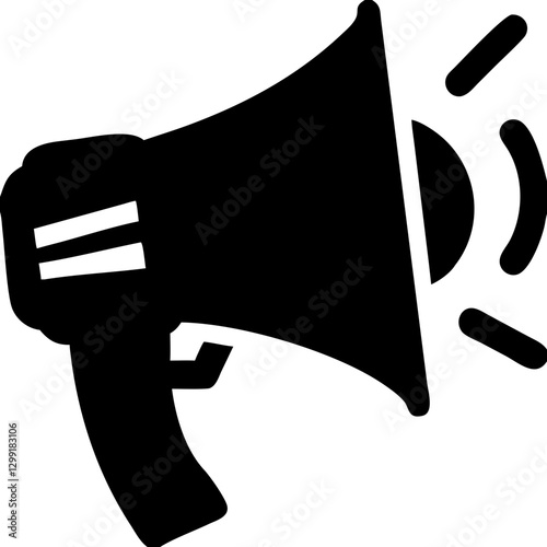 Black Megaphone for Marketing and Communication Concept Vector Illustration