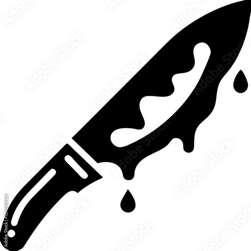 Bloody Knife Vector Graphic for Horror and Crime Themes