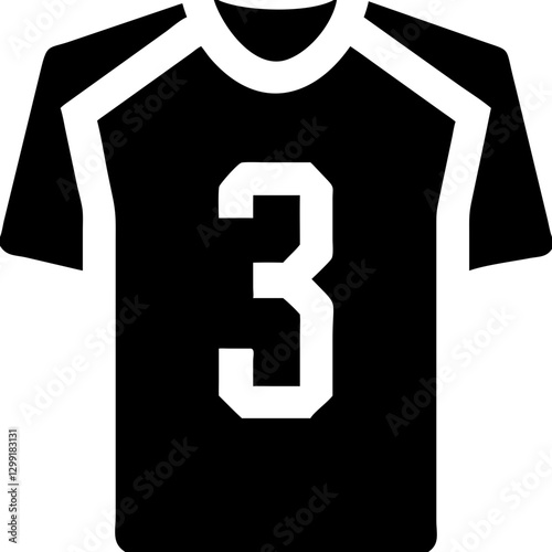 Number 3 Sports Jersey Symbol Vector for Team Uniform Design