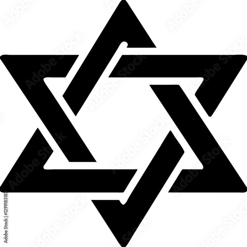 Geometric Star of David Recycling Symbol Vector Illustration