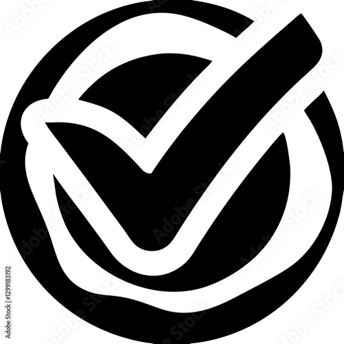 Bold Vector Check Mark Symbolizing Approval and Confirmation