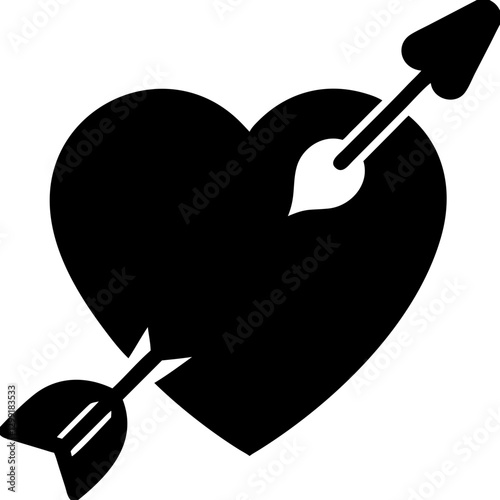 Heart and Arrow Romantic Symbol Vector for Love and Valentine's Day Designs