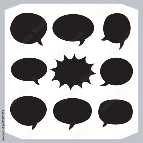 Obraz na płótnie Outline Speech Bubbles in Different Shapes Hand Drawn Doodle Pack w salonie