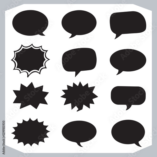 Obraz na płótnie Outline Speech Bubbles in Different Shapes Hand Drawn Doodle Pack w salonie