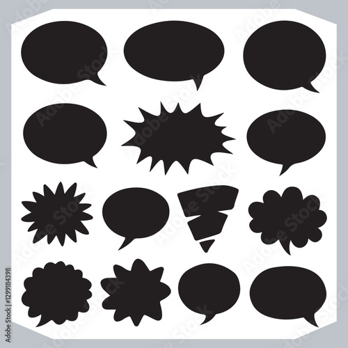Obraz na płótnie Outline Speech Bubbles in Different Shapes Hand Drawn Doodle Pack w salonie