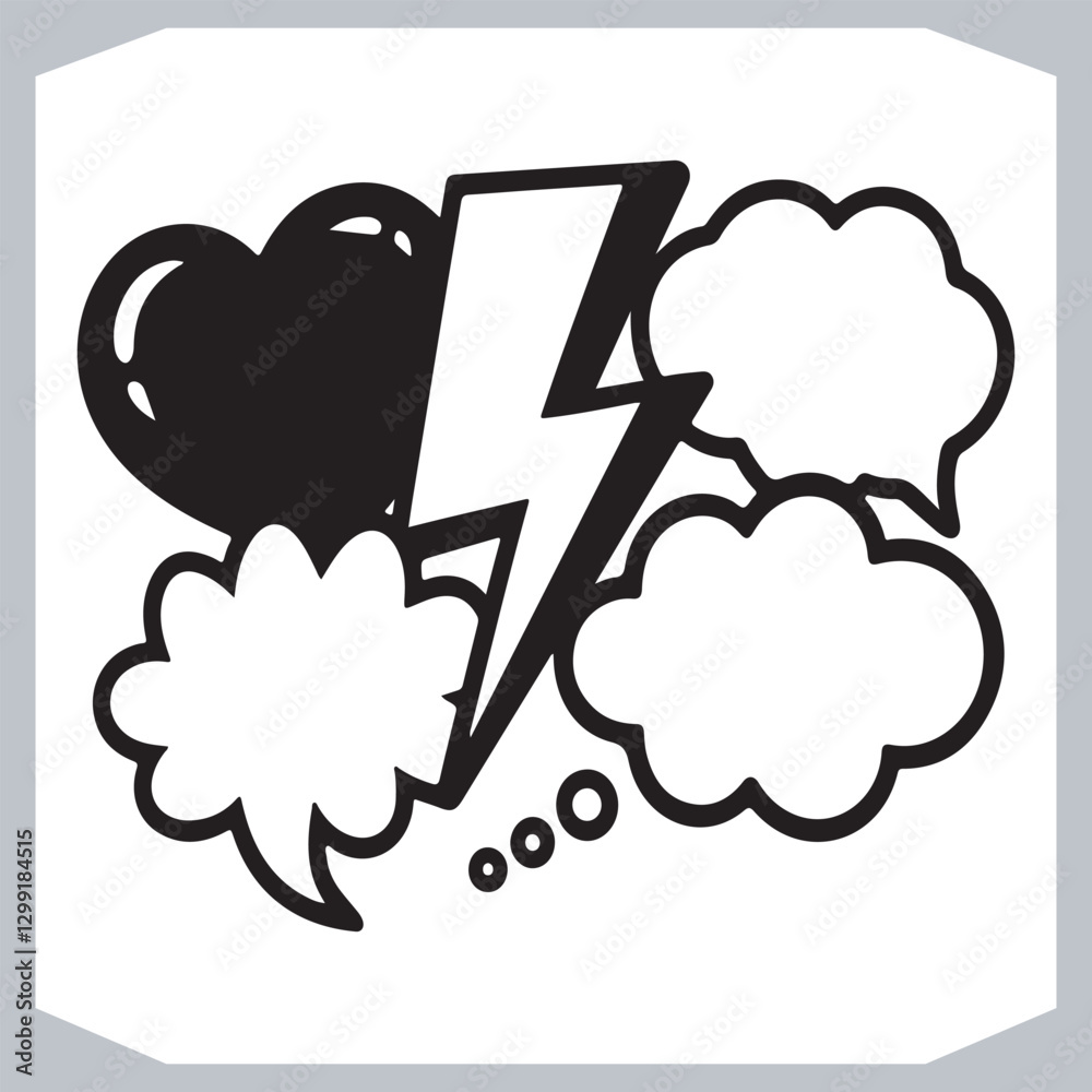 Outline Speech Bubbles in Different Shapes Hand Drawn Doodle Pack