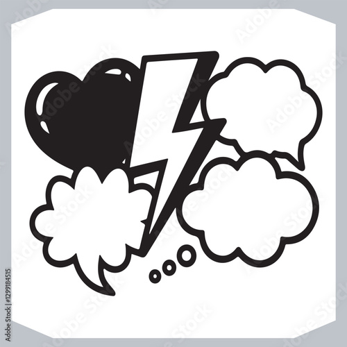 Obraz na płótnie Outline Speech Bubbles in Different Shapes Hand Drawn Doodle Pack w salonie