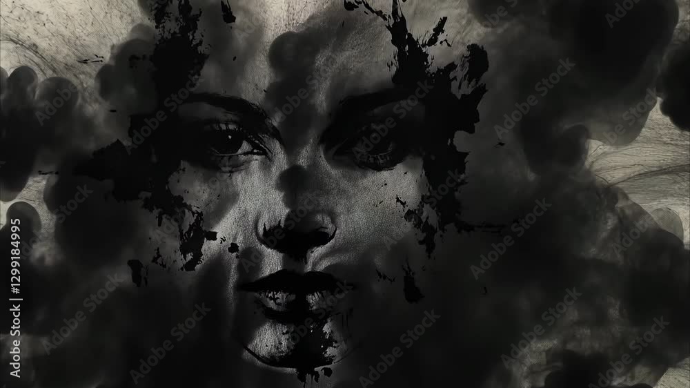 woman's face, rorschach inkblot