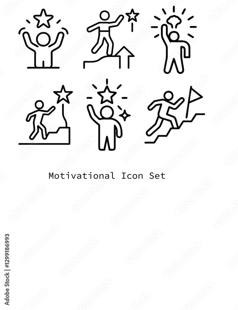 set of vector icons of Motivation set of vector icons of Motivation