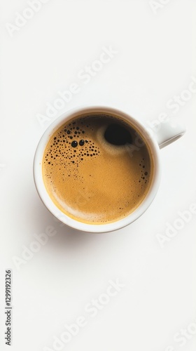 Aromatic Espresso in a White Cup: Perfect Morning Brew