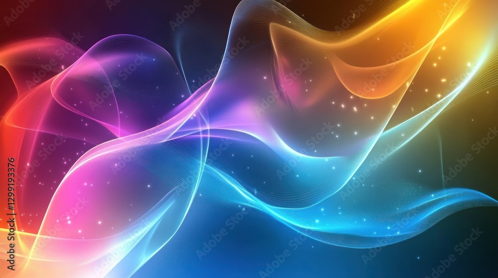 Obraz premium Abstract vibrant glowing swirling lines background