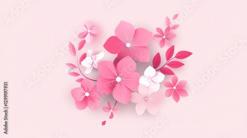 Delicate Pink Paper Flowers Arrangement - A Beautiful Floral Art Piece