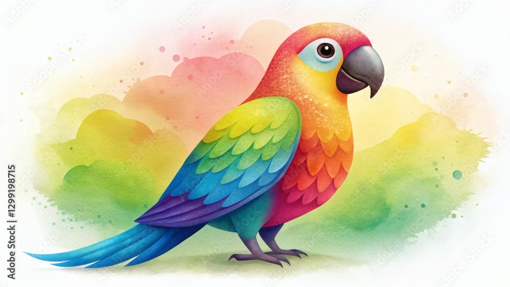 Obraz premium Rainbow Parrot Illustration