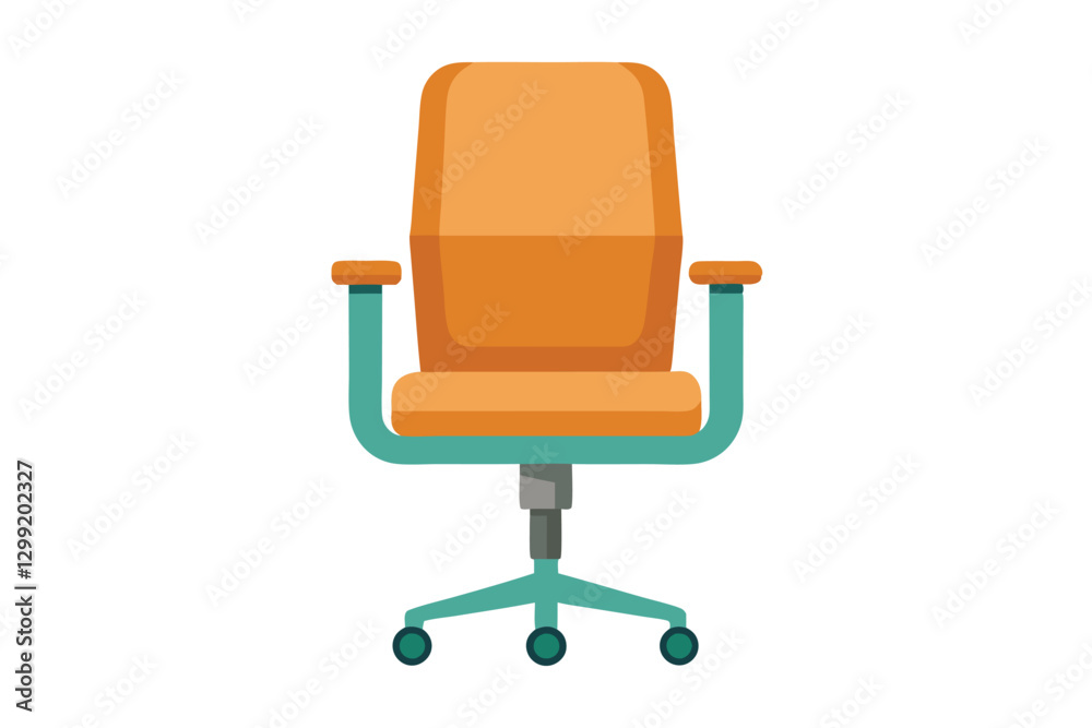 A simple, stylish office chair designed for comfortable seating in contemporary workspaces, office chair vector flat minimalistic isolated illustration