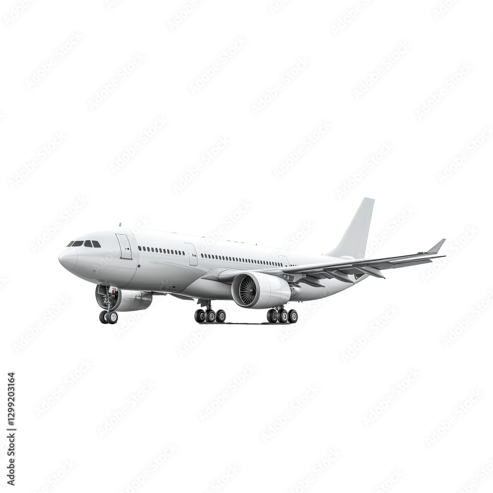 Logistic Airplane side view isolate on white or transparency background Logistic Airplane side view isolate on white or transparency background