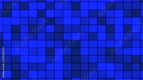 An asymmetrical blue grid with uniform squares, except for one different shade in the top right corner. The grid lacks symmetry and alignment
