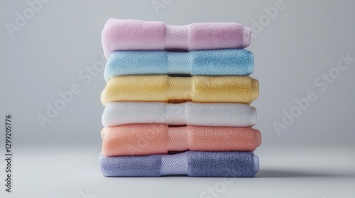Stacked Colorful Towels, Studio Shot