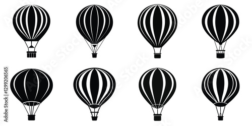 set of hot air balloons