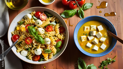 pasta with vegetables and mushrooms