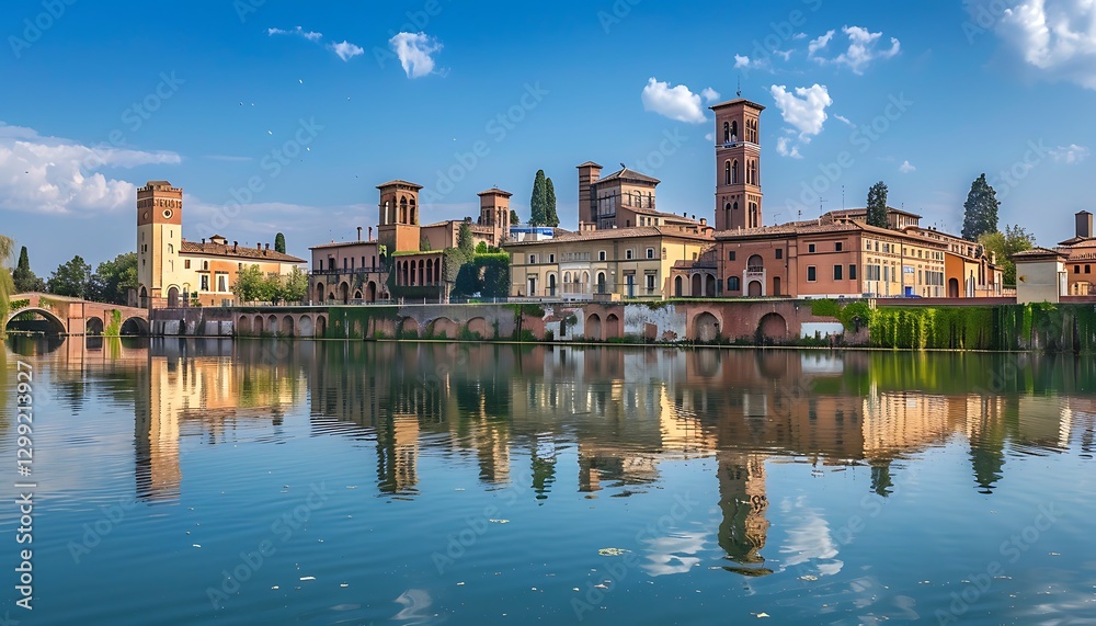 Obraz premium Panoramic view of Verona at sunset, Veneto, Italy