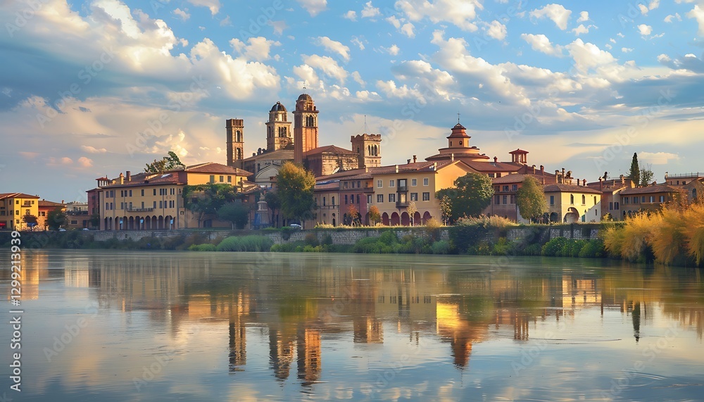 Panoramic view of Verona at sunset, Veneto, Italy Panoramic view of Verona at sunset, Veneto, Italy