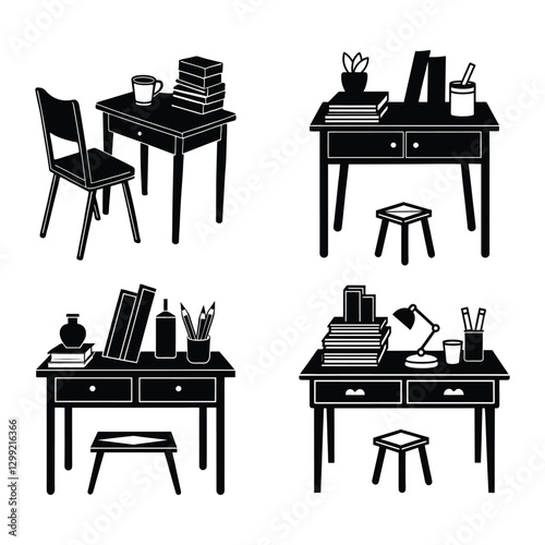 Traditional and Modern Student Desk Set for Schools, Tutoring Centers, and Home Study Areas