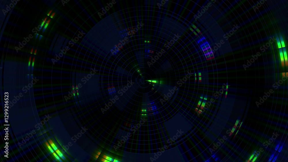Colorful 3D spiral of moving lines against a dark background. The lines create a mesmerizing, circular pattern Colorful 3D spiral of moving lines against a dark background. The lines create a mesmerizing, circular pattern