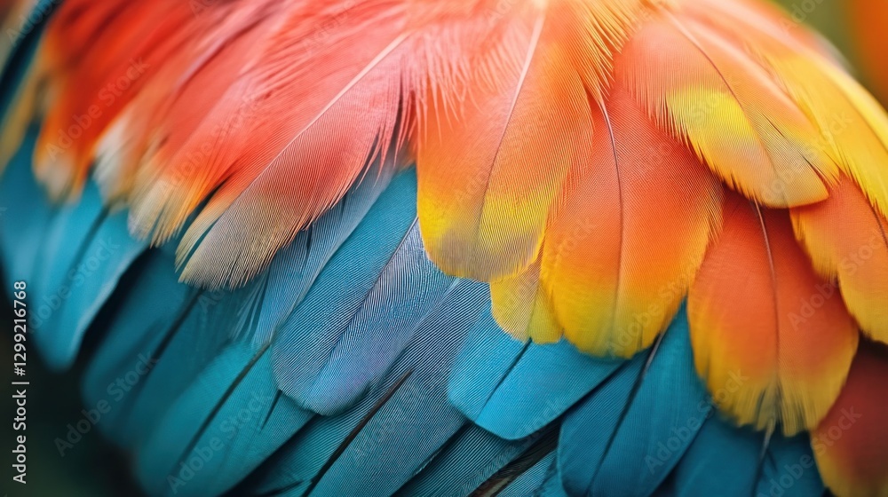 Obraz premium Vivid Parrot Feathers Close-up