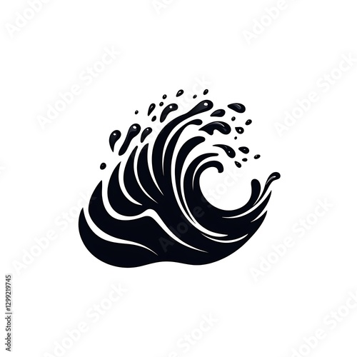 Artistic Black Wave Design for Creative Projects photo