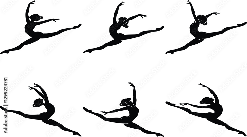 A sleek elegant dancer silhouette A sleek elegant dancer silhouette