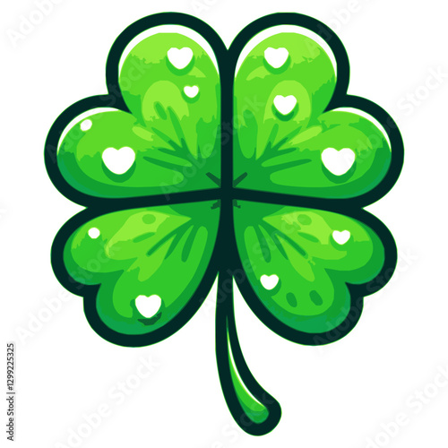 Clover leaf, engraving, ink, line art, vector illustratio