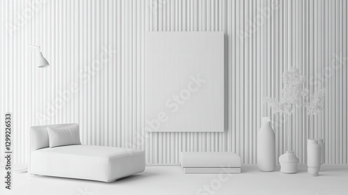 Modern Minimalist White Living Room Design: Simple and Elegant Interior