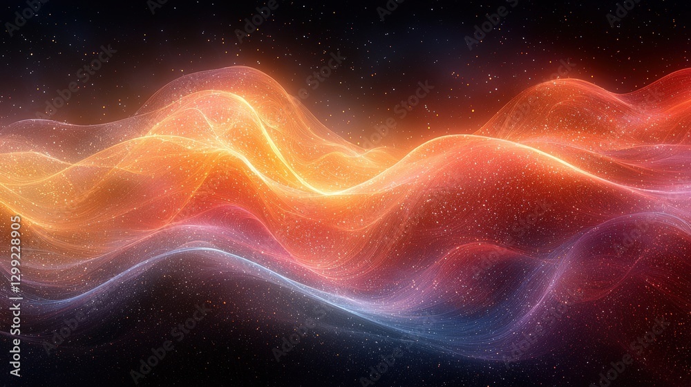 Vibrant abstract cosmic waves with dynamic light and colorful particle flow Vibrant abstract cosmic waves with dynamic light and colorful particle flow